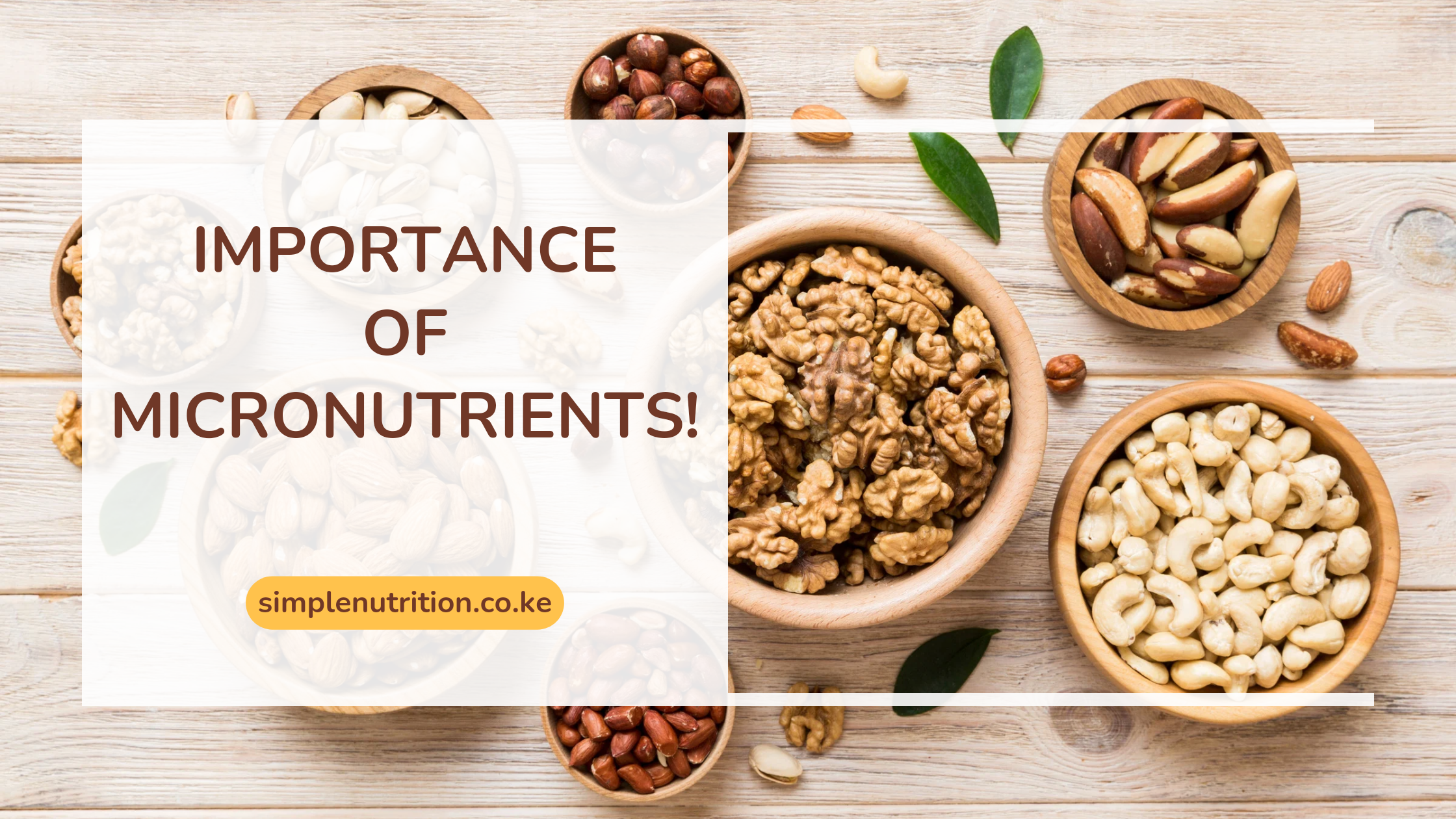 Micronutrients! Get less attention yet Very Important.